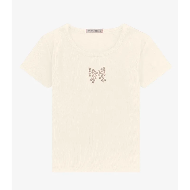 Blusa feminina infantil em Ribana 2x1 Trick Nick Off White 6