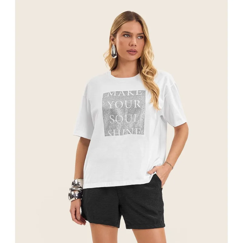 T- Shirt Feminina Manga Curta Endless Branco G