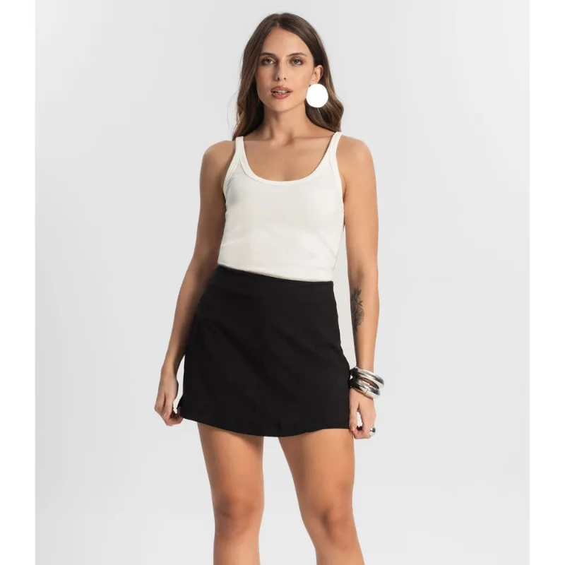 Shorts Saia Feminino Alfaiataria Style Box Preto GG