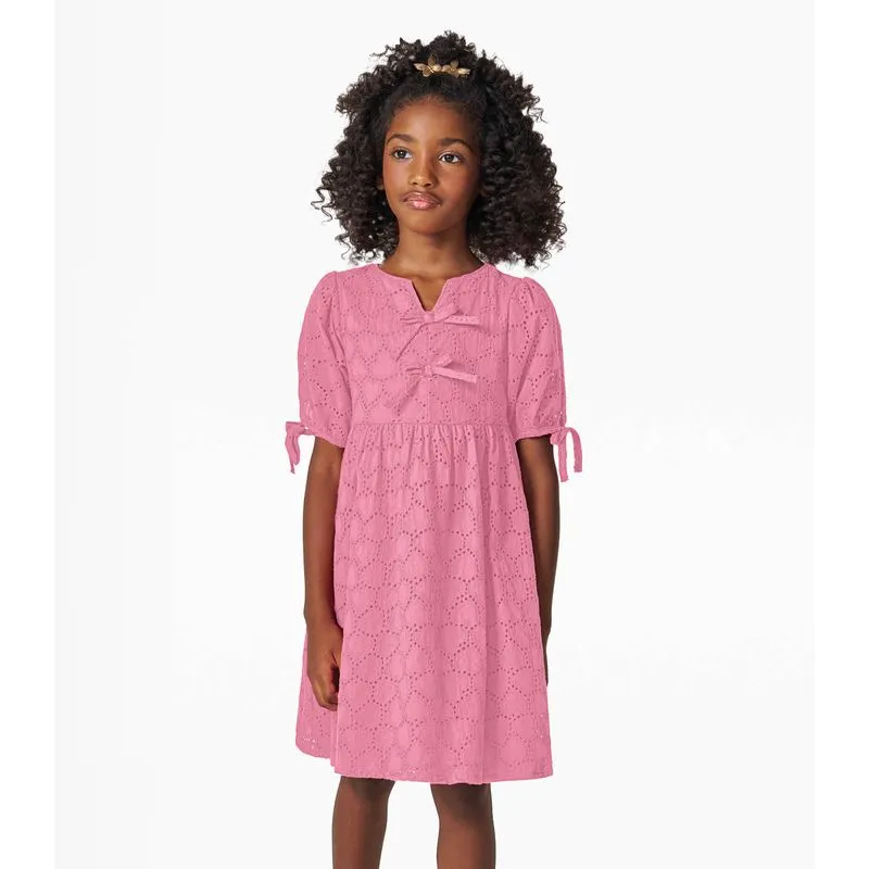 Vestido em Laise Corações e Viscose Khy Trick Nick Rosa 10