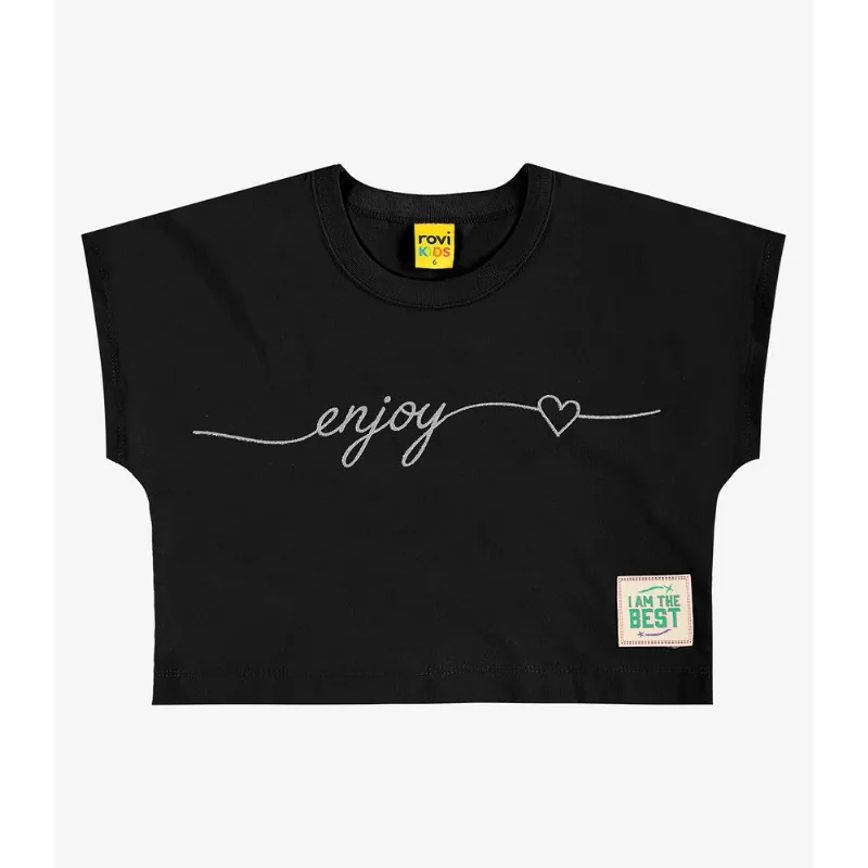 Blusa Feminina Meia Malha Moletom Rovi Kids Preto 6