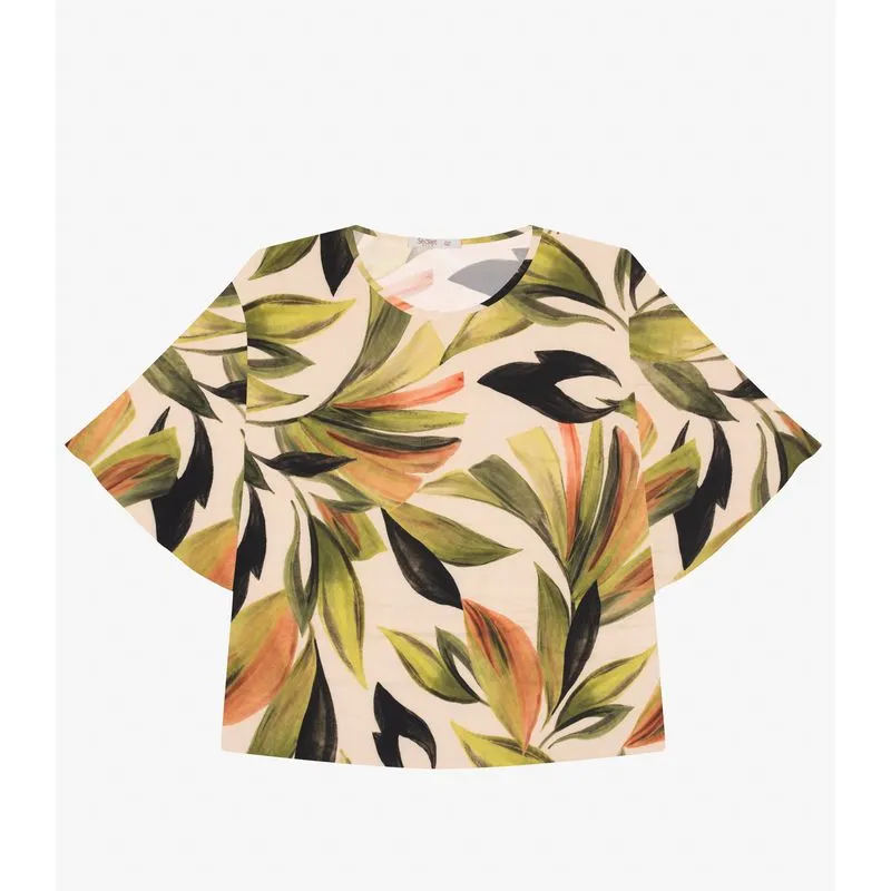 Blusa Feminina Manga Curta Plus Size Secret Glam Verde Plus G1