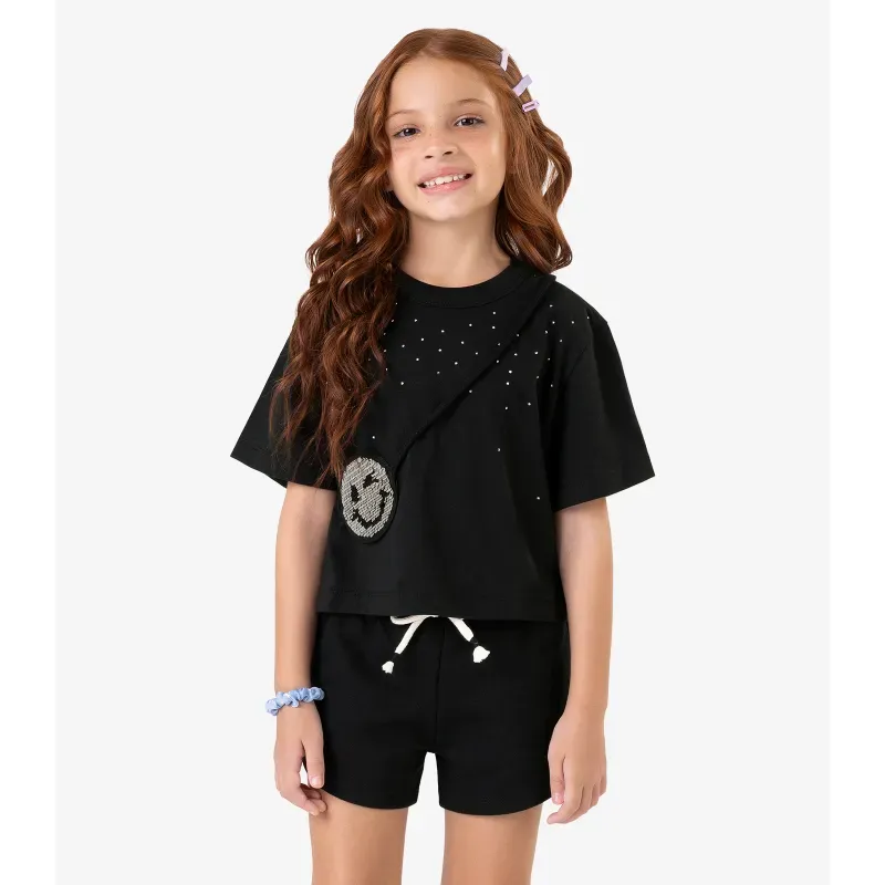 Blusa Infantil em Meia Malha Rovi Kids Preto 6