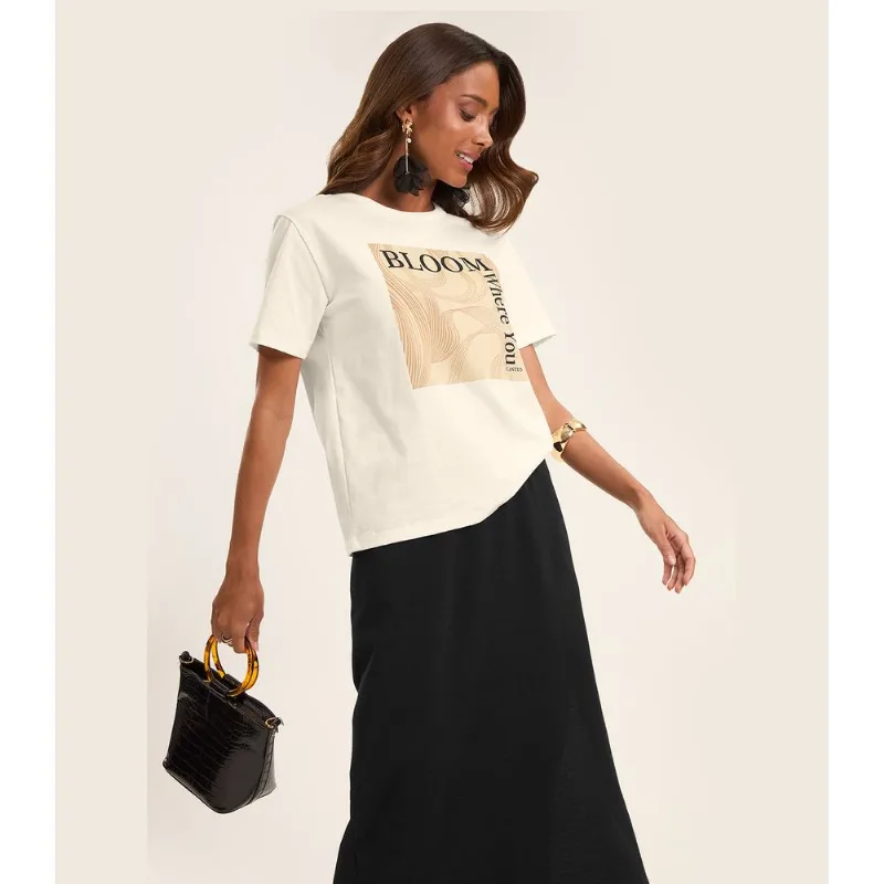 T- Shirt Feminina em Meia Malha Rovitex Bege G
