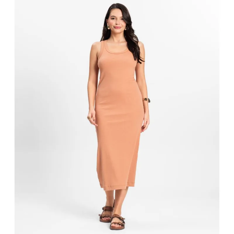 Vestido Midi em Ribana Rovitex Marrom M