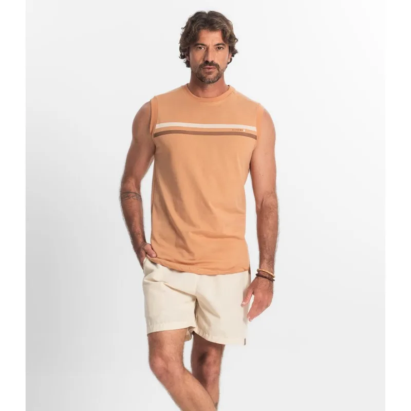 Bermuda Masculina Sarja Elástico E Bolsos Shift Bege P