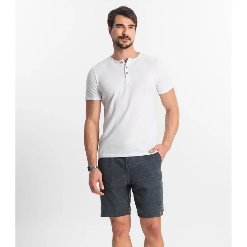 Bermuda Masculina Sarja Elástico E Bolsos Shift Cinza G
