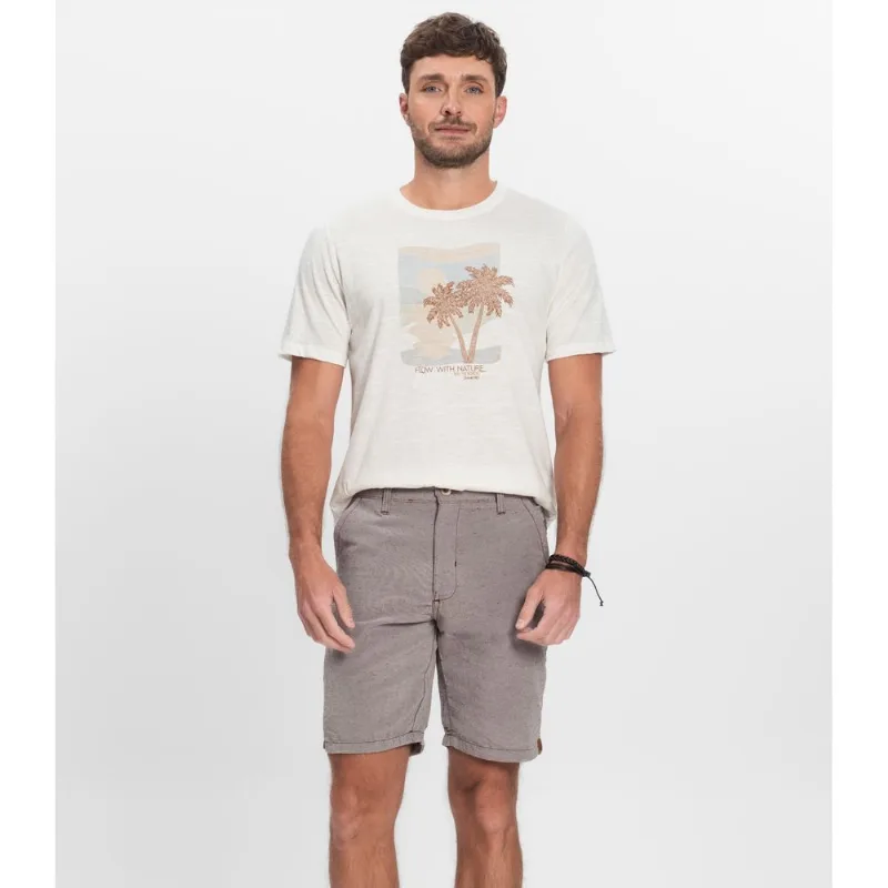 Bermuda Maculina Sarja Com Bolsos Shift Bege 44