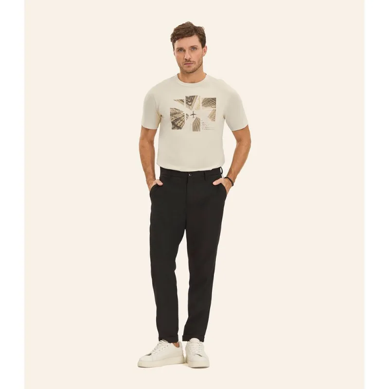 Camiseta Masculina Manga Curta Diametro Bege P