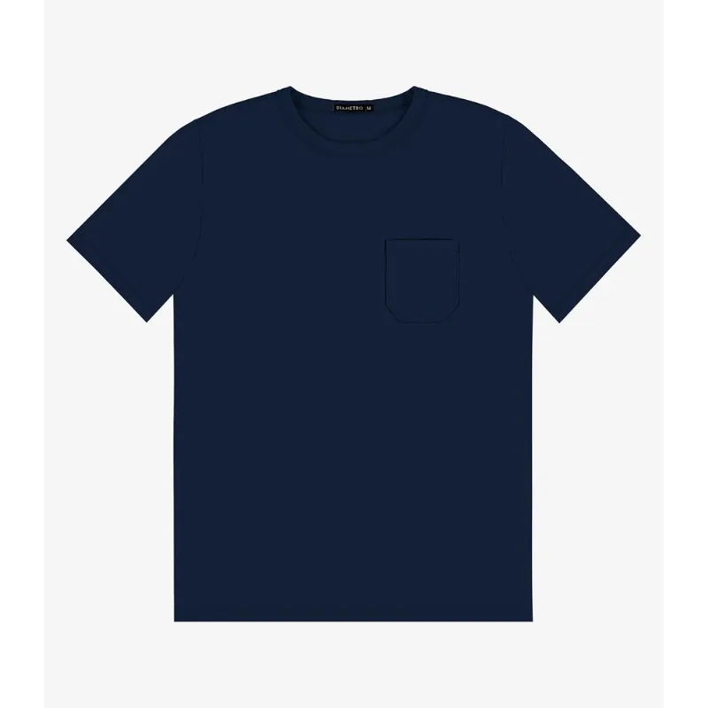 Camiseta Masculina em Meia Malha Diametro Azul P