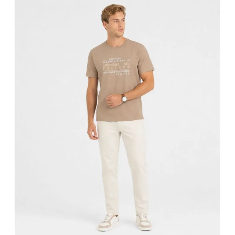 Camiseta Masculina em Meia Malha Diametro Marrom M