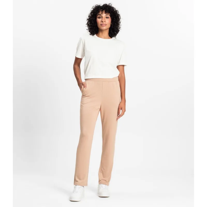 Calça Feminina em Molecotton de Viscose Rovitex Marrom P