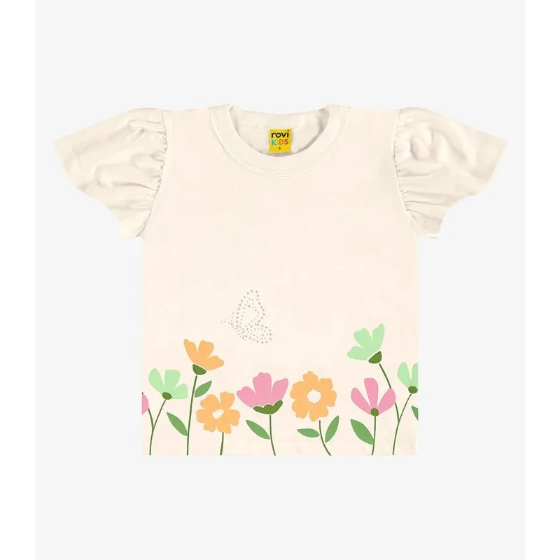 Blusa Infantil Em Meia Malha Rovi Kids Bege 4