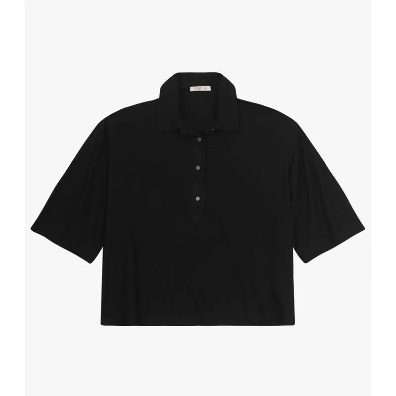 Blusa Manga Curta Plus Size Secret Glam Preto Plus G2