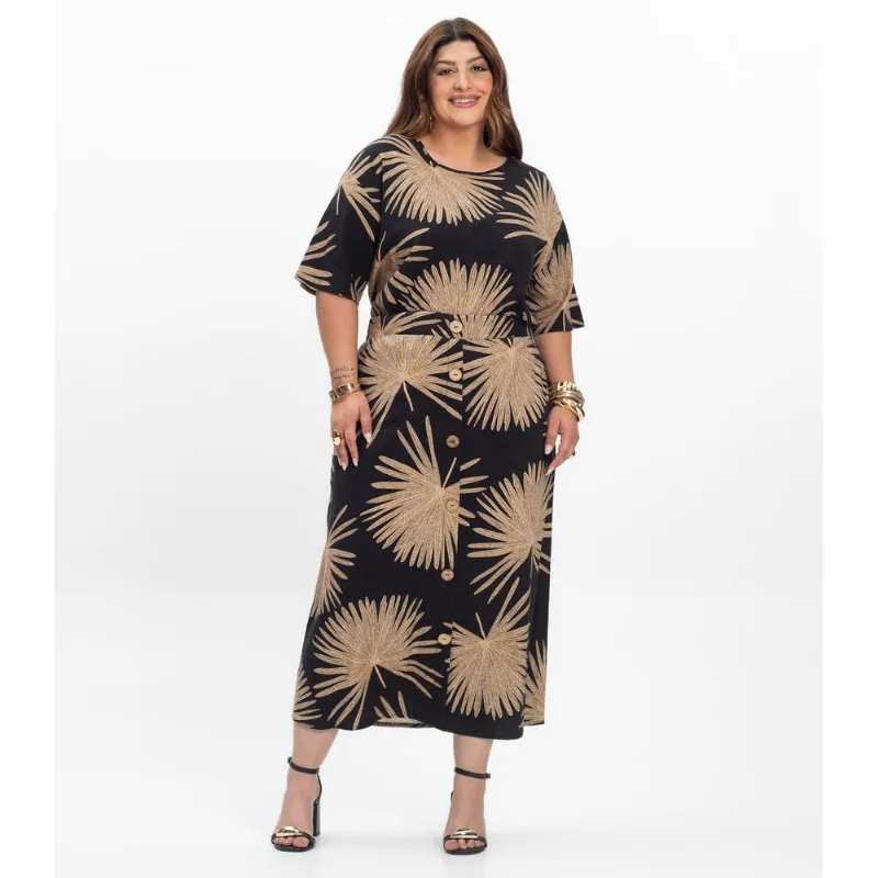 Saia Super Midi Feminina Plus Size Secret Glam Preto Plus G2
