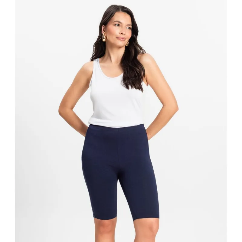 Bermuda Ciclista Feminina em Cotton Pesado Rovitex Azul GG