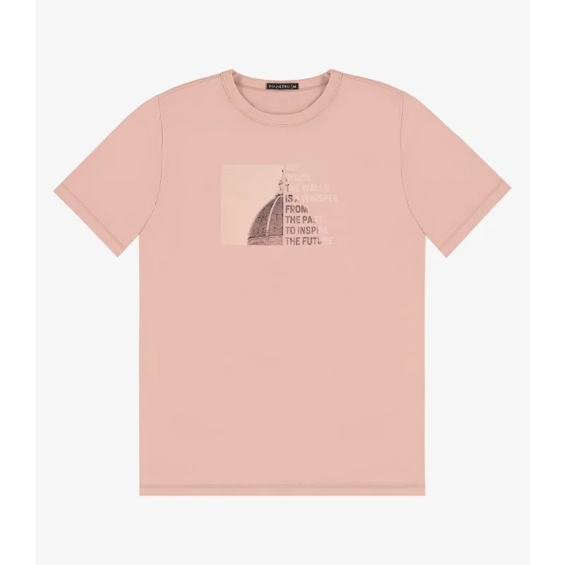 Camiseta Masculina em Meia Malha Diametro Rosa P