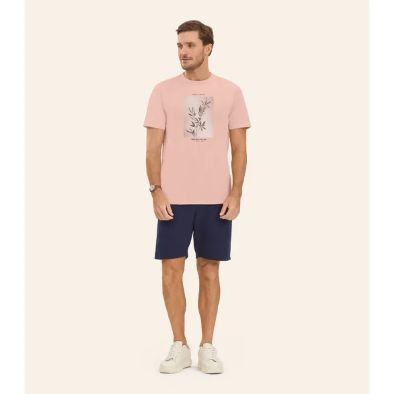 Camiseta Masculina em Meia Malha Diametro Rosa P