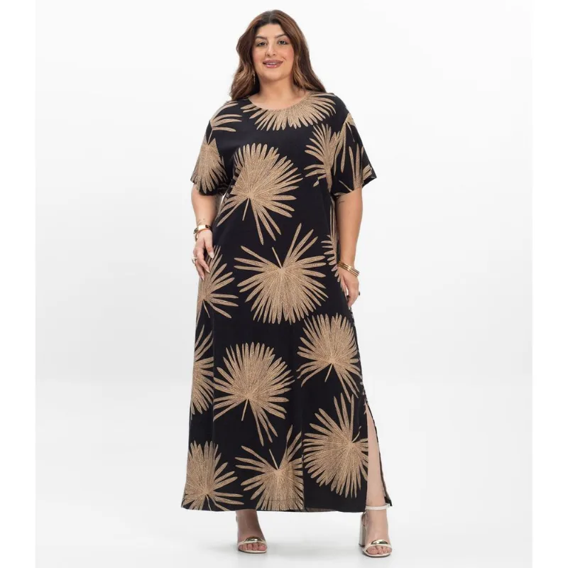 Vestido Super Midi Feminino Plus Size Secert Glam Preto Plus G1