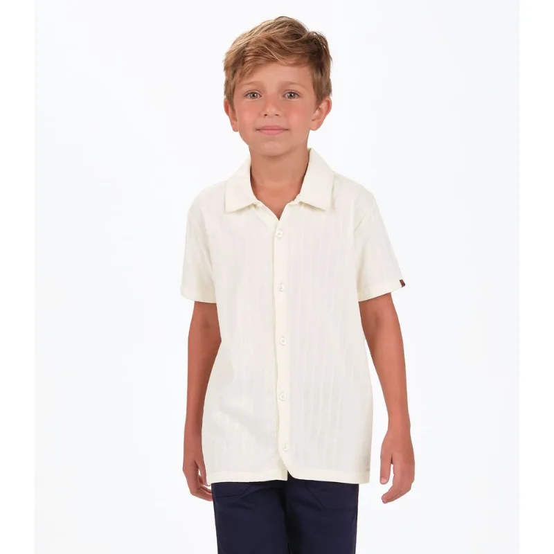 Camisa Tecido Listras Masculina Trick Nick Bege 6