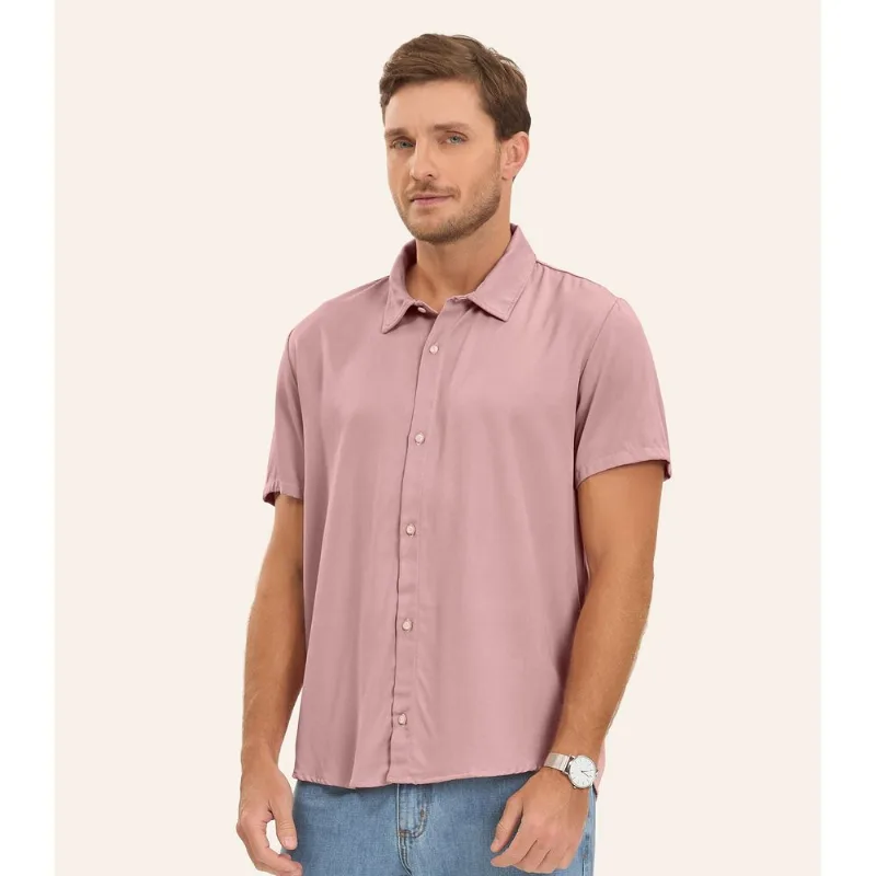 Camisa em Viscose Sarjada Masculina Diametro Rosa G
