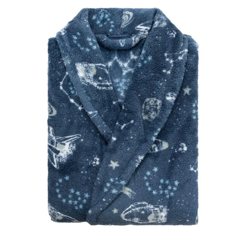 Roupão Infantil Microfibra Estampado Camesa Azul M