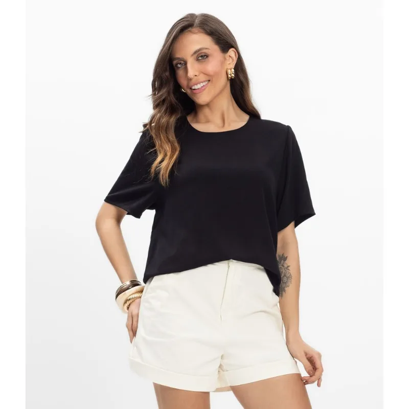 Blusa Viscose Double Feminina Endless Preto P