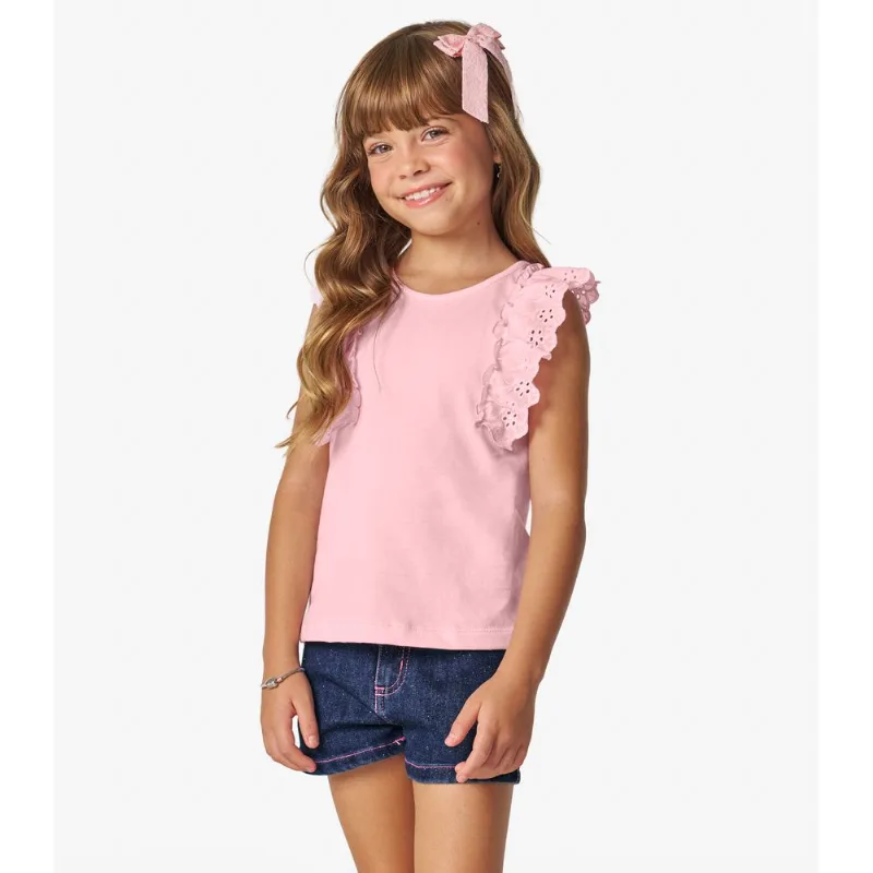 Conjunto Infantil Blusa Com Shorts Trick Nick Rosa 4