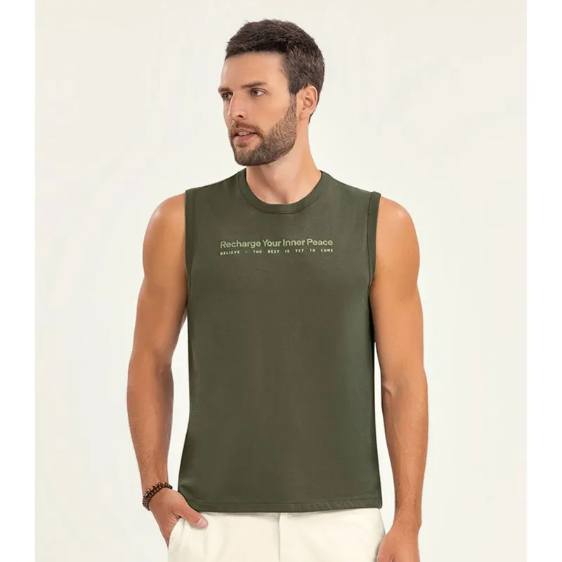 Regata Plus Size Masculino Em Meia Malha Diametro Verde Plus G1