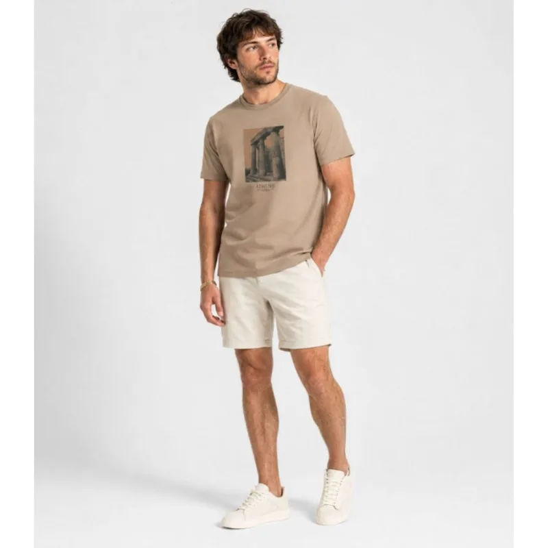 Camiseta Masculina em Meia Malha Diametro Marrom M