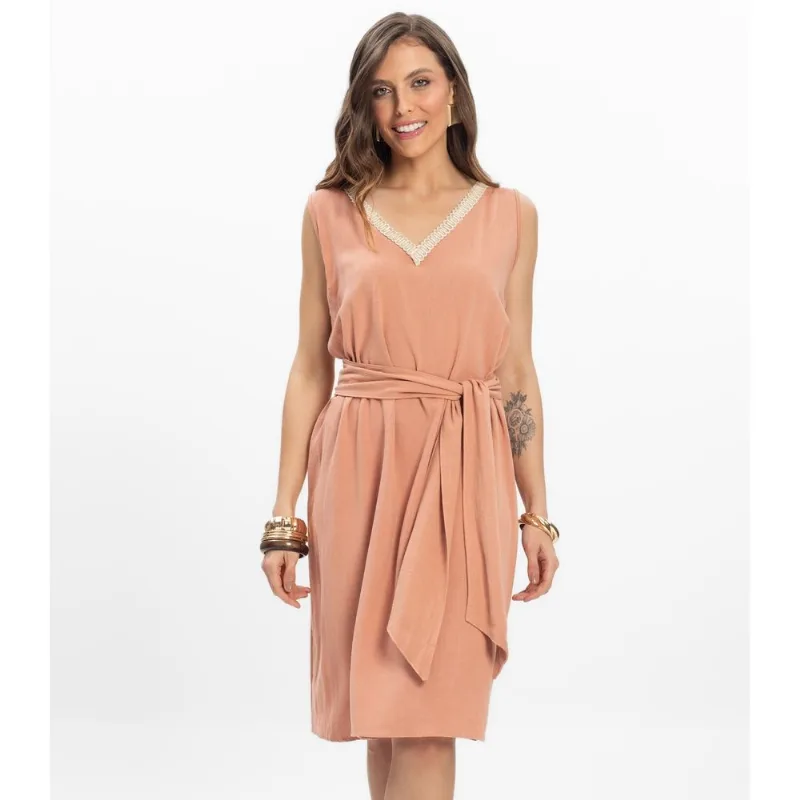 Vestido Curto Linho Strong Feminino Endless Marrom M