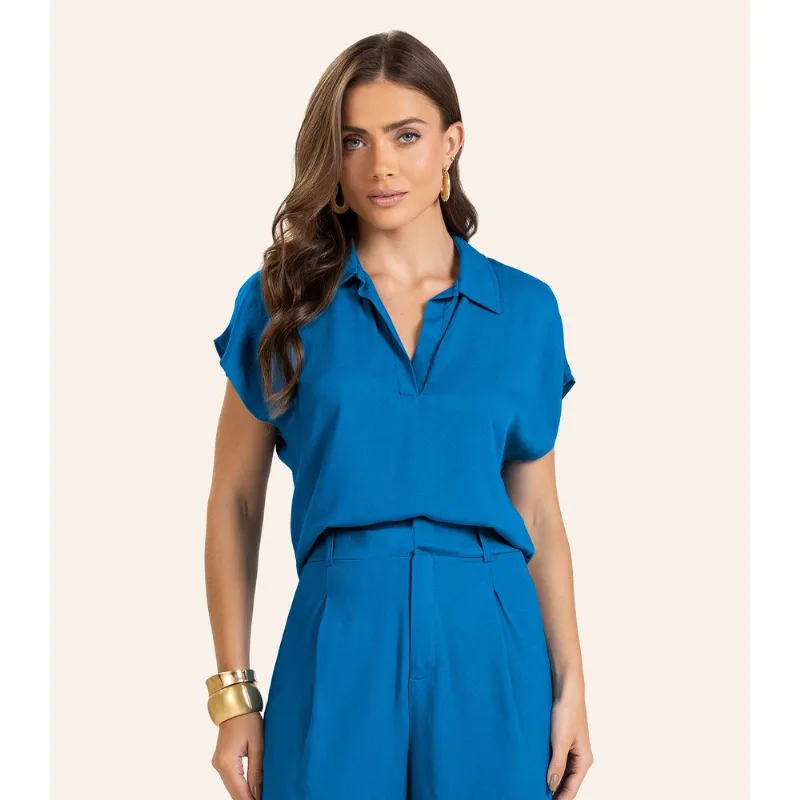 Polo Viscose Modena Feminino Endless Azul G