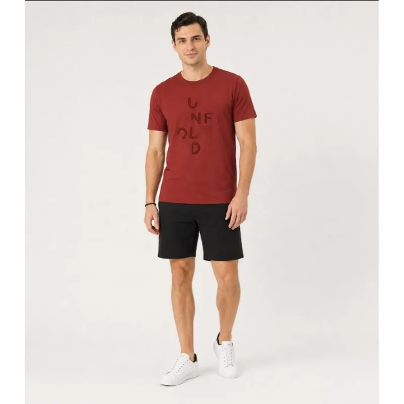 Camiseta Masculina em Meia Malha Diametro Vermelho GG