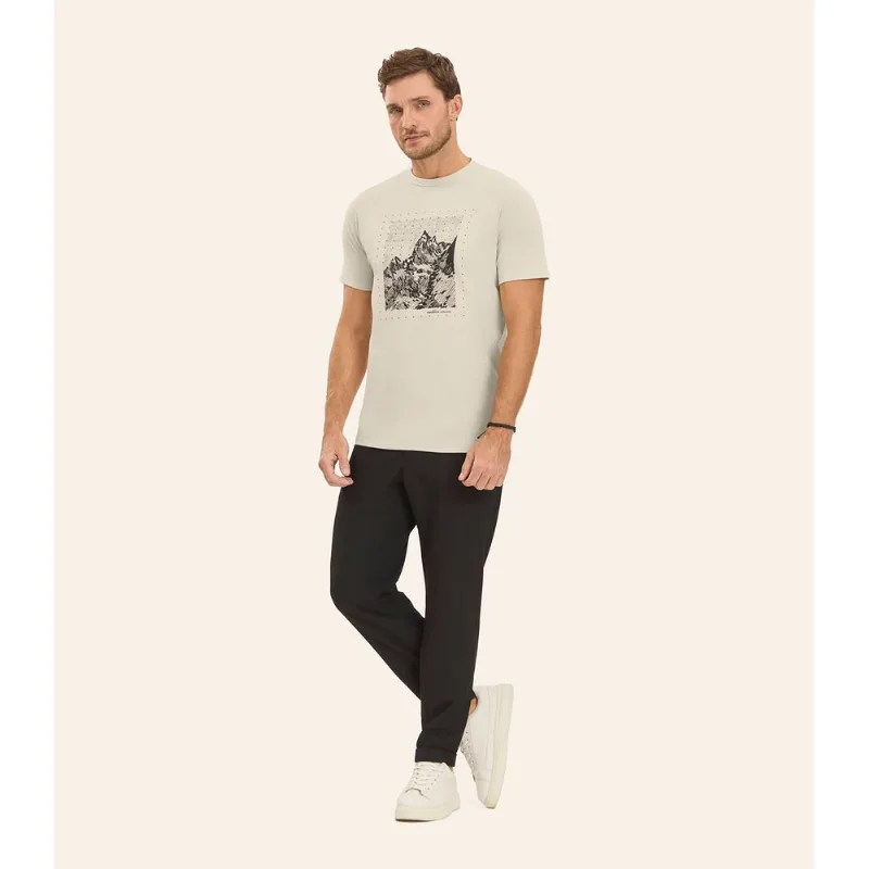 Camiseta Masculina em Meia Malha Diametro Bege G
