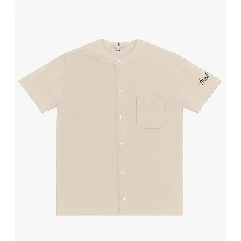 Camisa Masculina Em Malhão Trick Nick Bege 8