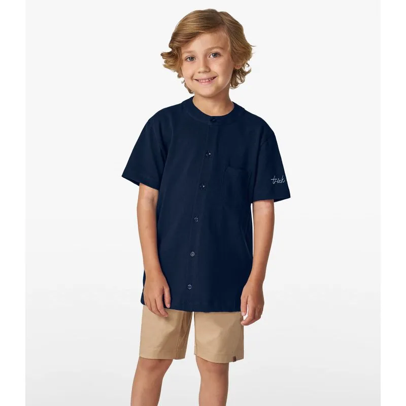 Camisa Masculina Em Malhão Trick Nick Azul Marinho 6