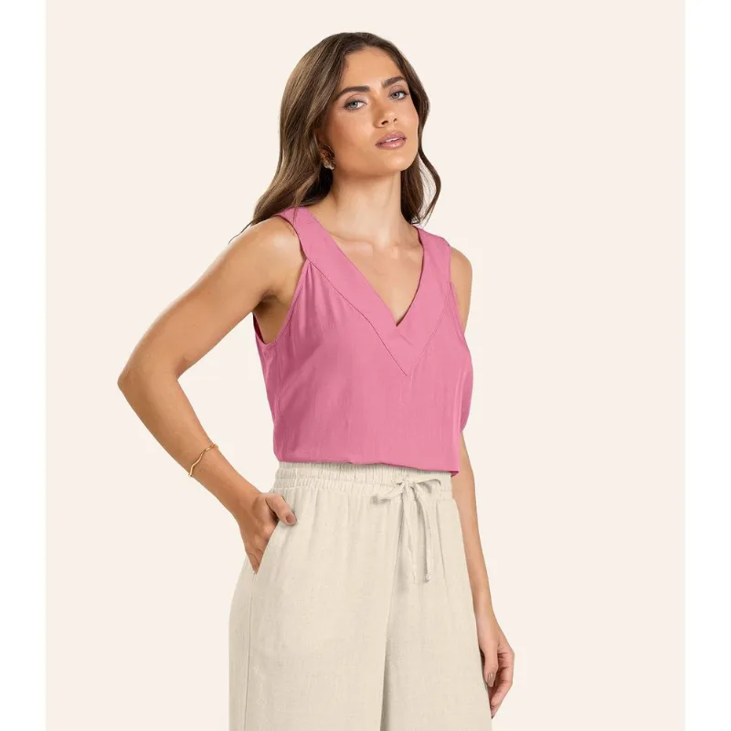 Regata Viscose Slub Feminina Endless Rosa P