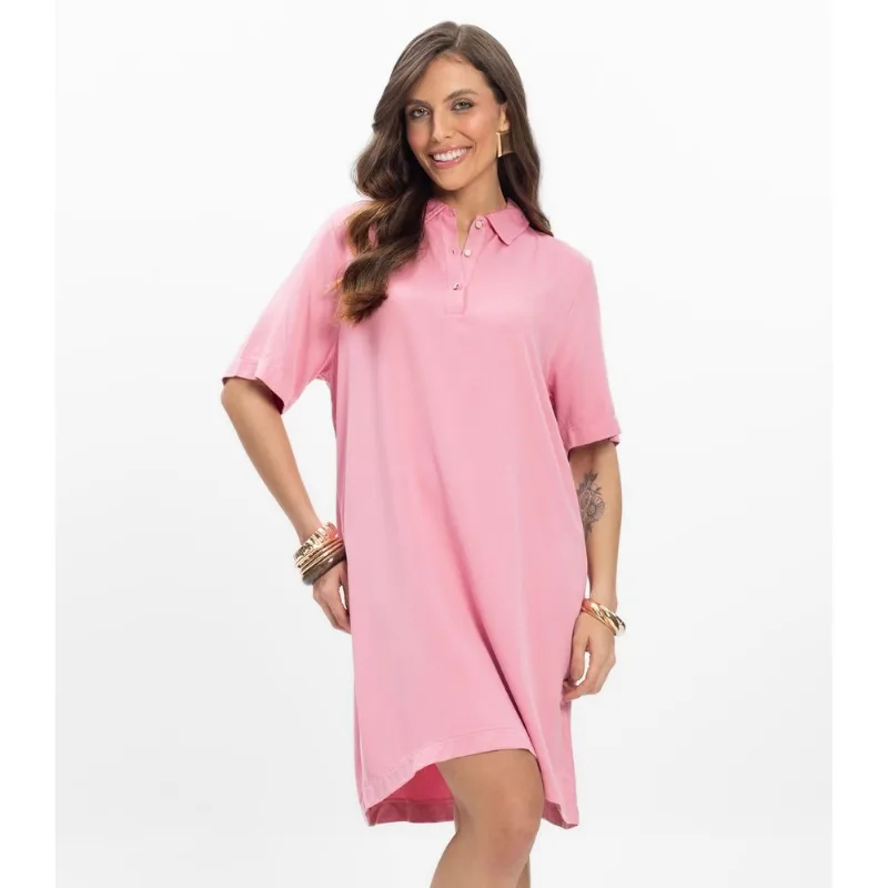 Vestido Curto Viscose Double Feminino Endless Rosa G