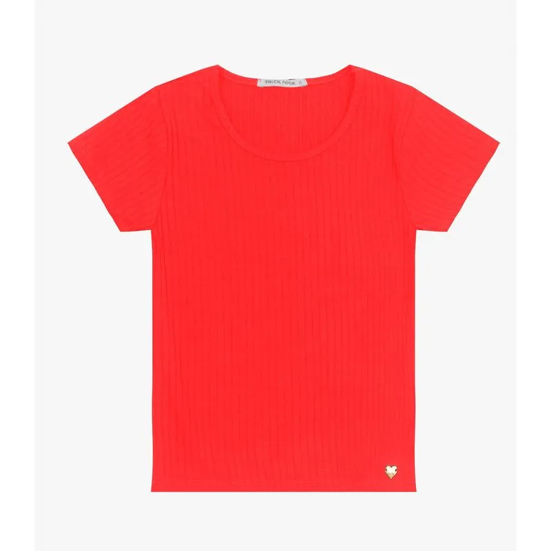 Blusa Infantil Feminina Canelada Trick Nick Laranja 8