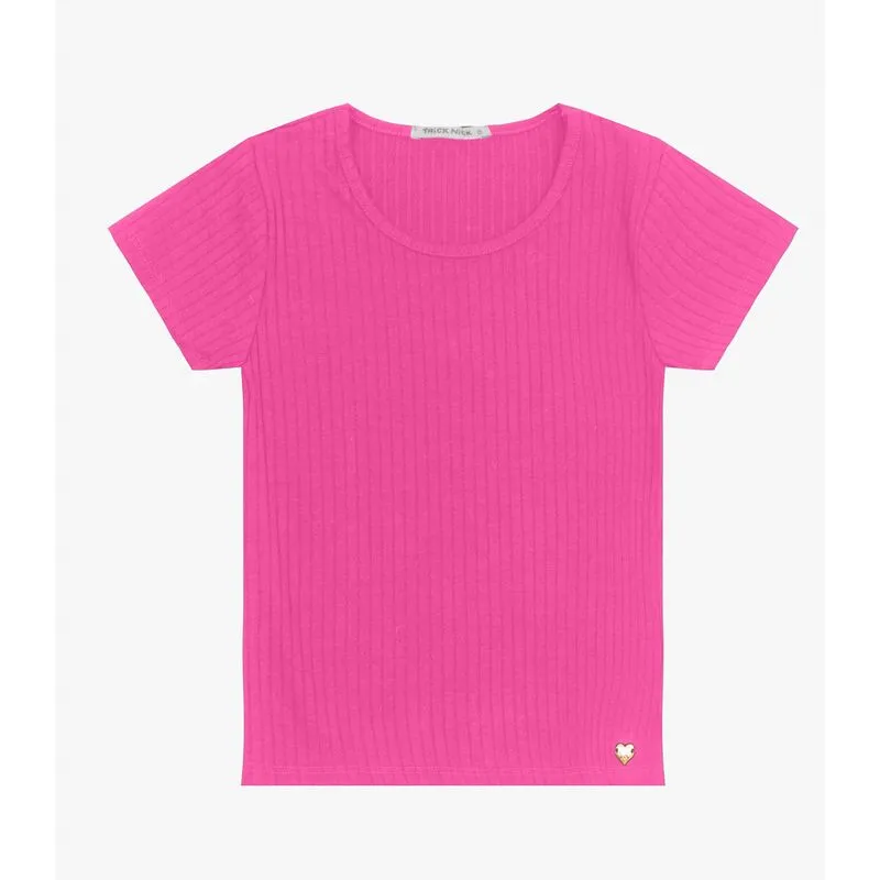 Blusa Infantil Feminina Canelada Trick Nick Rosa 8