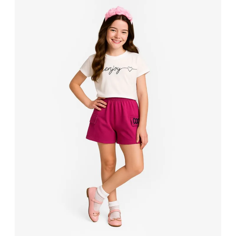 Conjunto Infantil Blusa Com Shorts Rovi Kids Bege 6