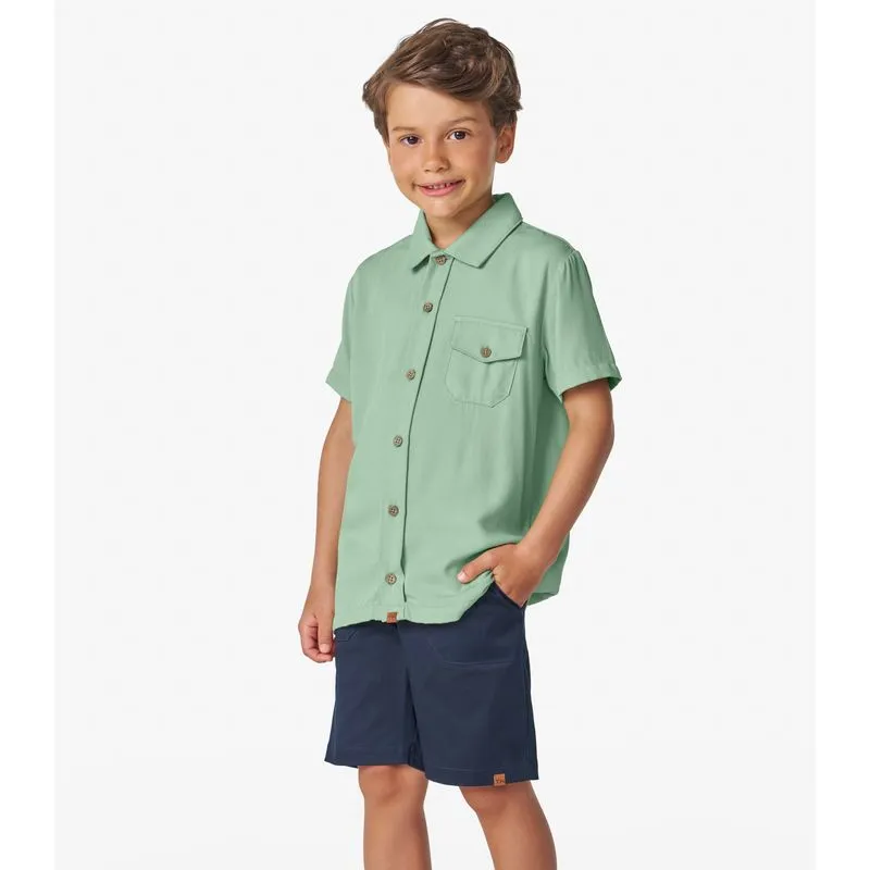 Bermuda Infantil em Sarja Cotton Trick Nick Azul 14