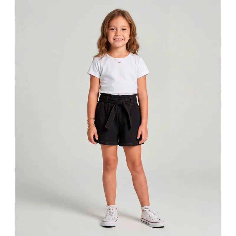 Shorts Infantil em Moletinho Denim Trick Nick Preto 14