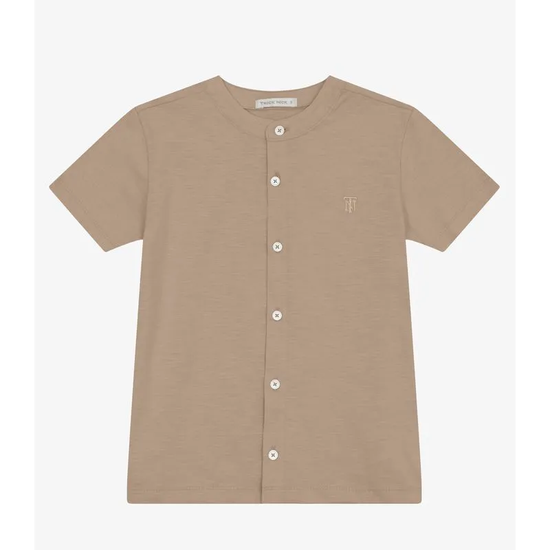 Camisa Menino Em Meia Malha Maquinetatrick Nick Marrom 3