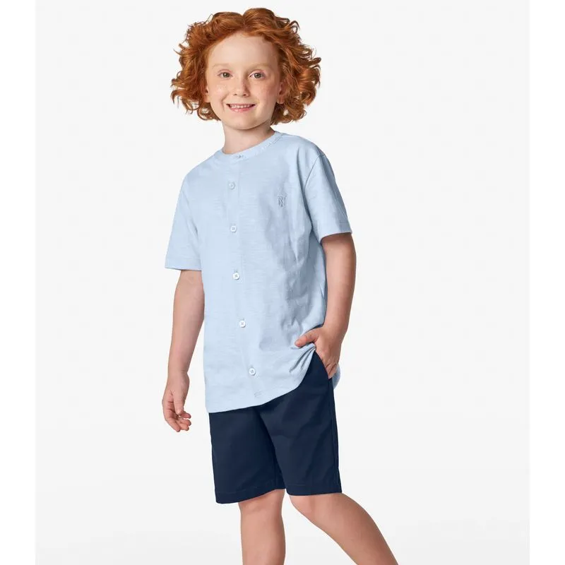 Camisa Menino em Meia Malha MaquinetaTrick Nick Azul 12