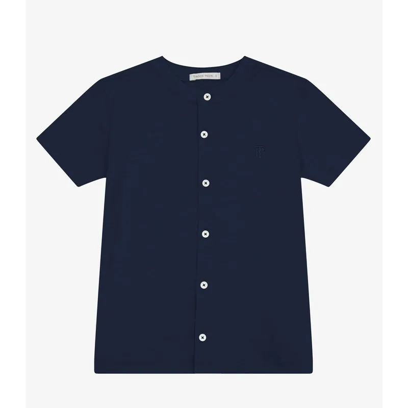 Camisa Menino Em Meia Malha Maquinetatrick Nick Azul 12