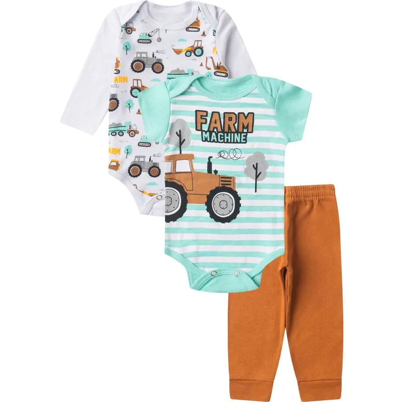 Kit Body Infantil Longo 3 Peças Kappes Amarelo G