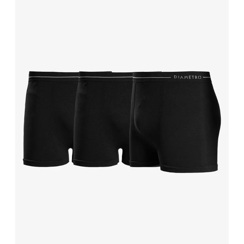Kit 3 Cuecas Boxer Lisa De Poliamida Diametro Preto G