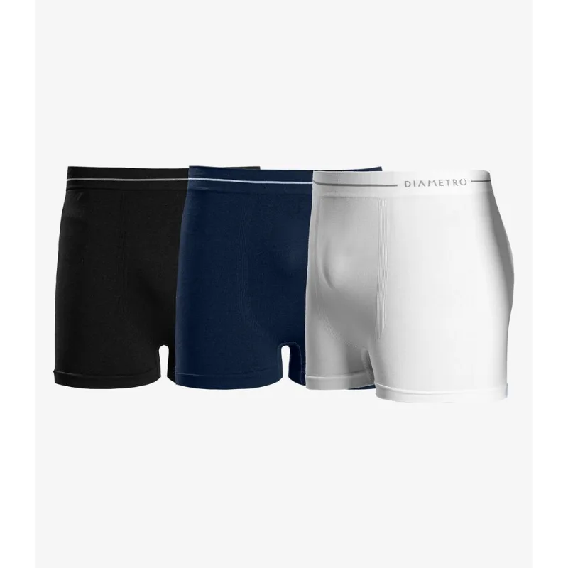 Kit 3 Cuecas Boxer Lisa De Poliamida Diametro Unica GG