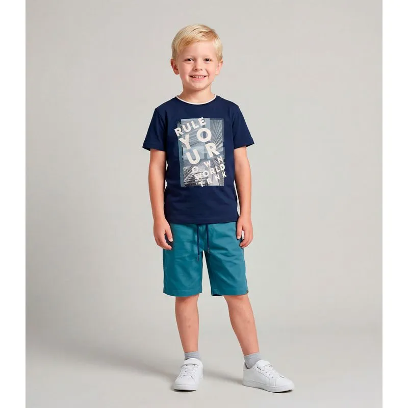 Conjunto Masculino Camiseta com Bermuda Trick Nick Azul Marinho 12